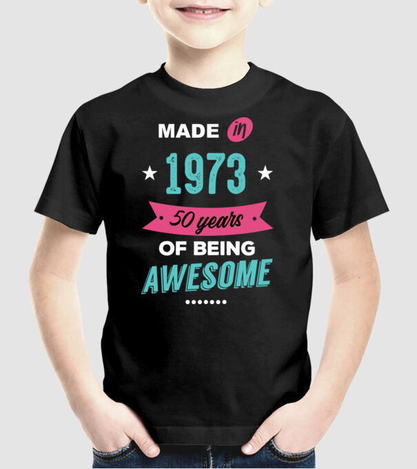 MADE IN 1973 minta fekete pólón