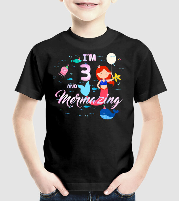 Mermazing 3 minta fekete pólón
