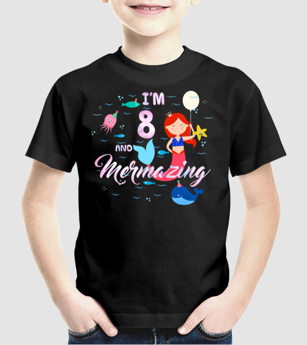 Mermazing 8 minta fekete pólón