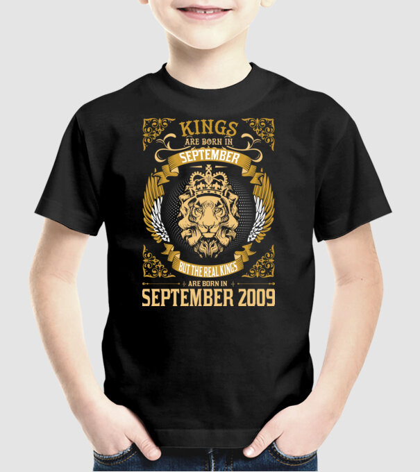 Oroszlános szülinapos 2009 SZEPTEMBER minta fekete pólón