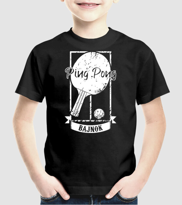 Ping Pong bajnok minta fekete pólón