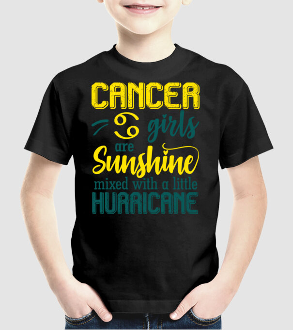 Sunshine with Hurricane CANCER minta fekete pólón