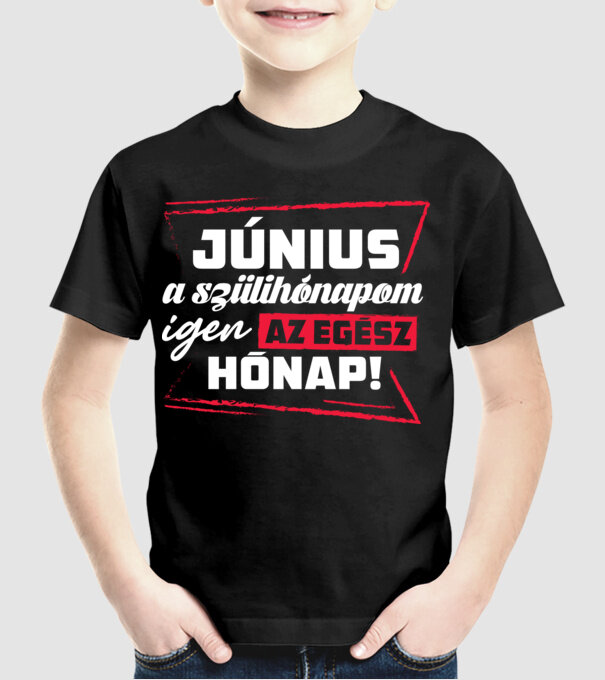 Szülihónapom Június minta fekete pólón