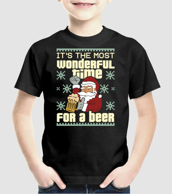 The most wonderful time for a beer minta fekete pólón