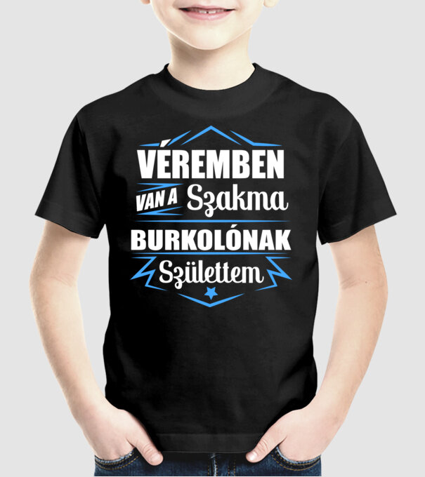 Véremben van a szakma Burkoló minta fekete pólón