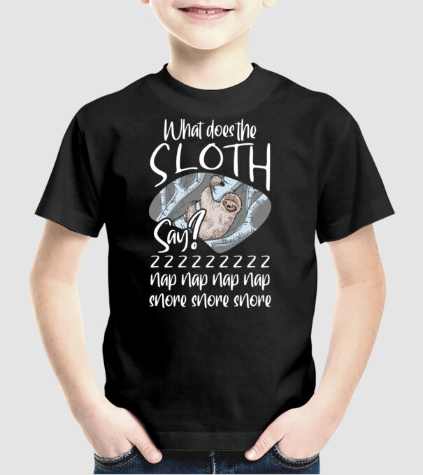 what does the sloth say minta fekete pólón