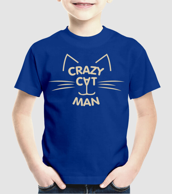 Crazy catman minta királykék pólón