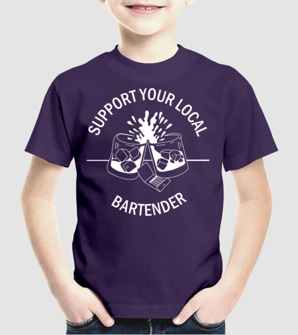 Support your local bartender minta lila pólón