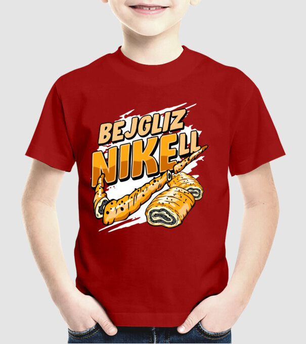 BejglizNikell minta piros pólón