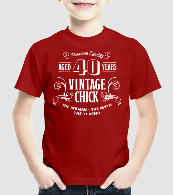 Vintage chick - 40 minta piros pólón