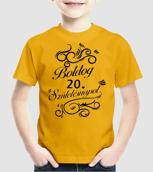 Boldog születésnapot - 20 minta sárga pólón