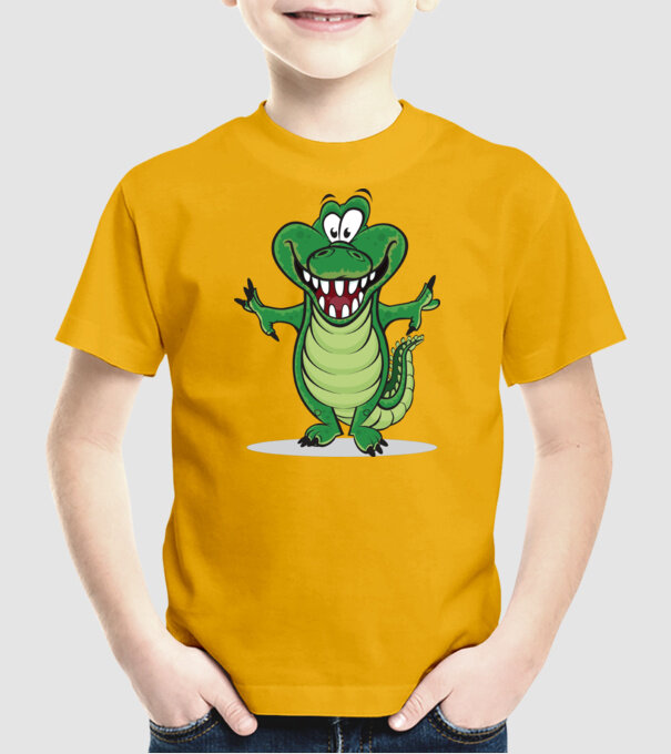 Krokodil minta sárga pólón