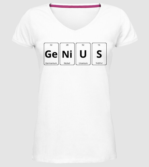 Genius periodus minta fehér pólón