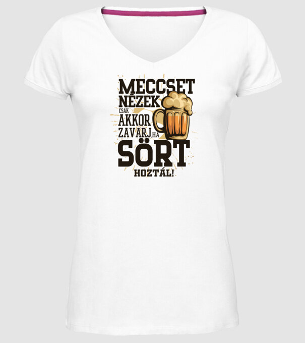 Meccset nézek minta fehér pólón