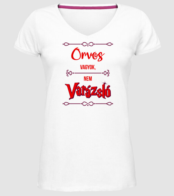 Orvos vagyok nem varázsló minta fehér pólón