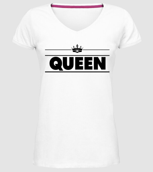 Queen minta fehér pólón