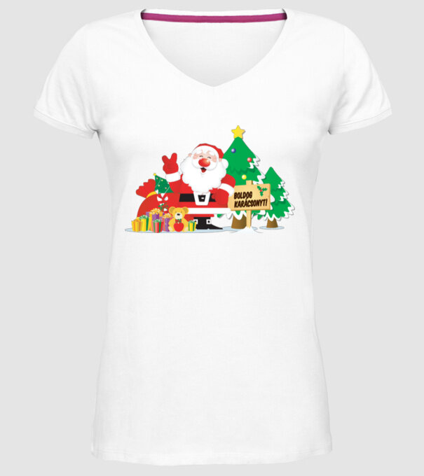 santa7 minta fehér pólón