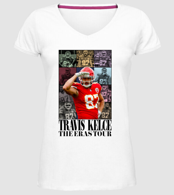 Taylor Swift Eras Travis Kelce minta fehér pólón