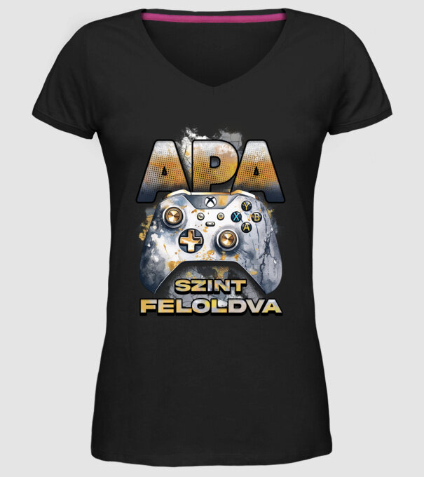 Apa szint feloldva minta fekete pólón