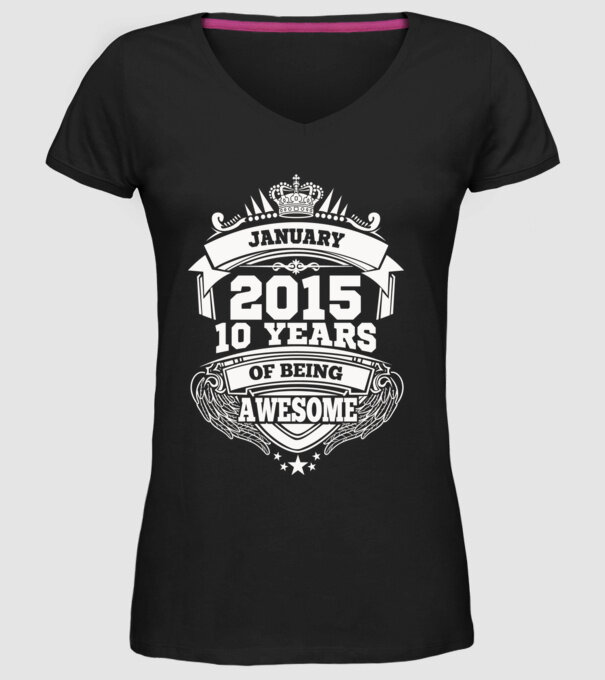 Awesome being of 2015 JANUÁR minta fekete pólón