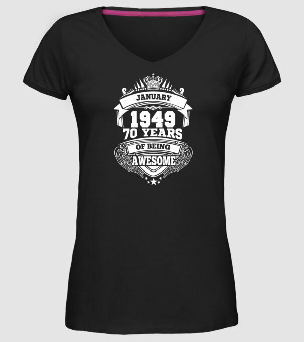 Awesome being of 70 years 1949 JANUÁR minta fekete pólón