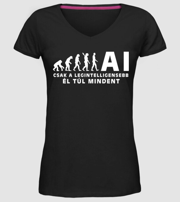 Mesterséges intelligencia evolúció minta fekete pólón