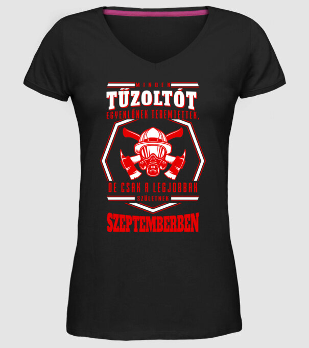 Minden tűzoltót egyenlőnek teremtettek..szeptember minta fekete pólón