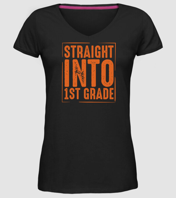 Straight into 1st grade minta fekete pólón