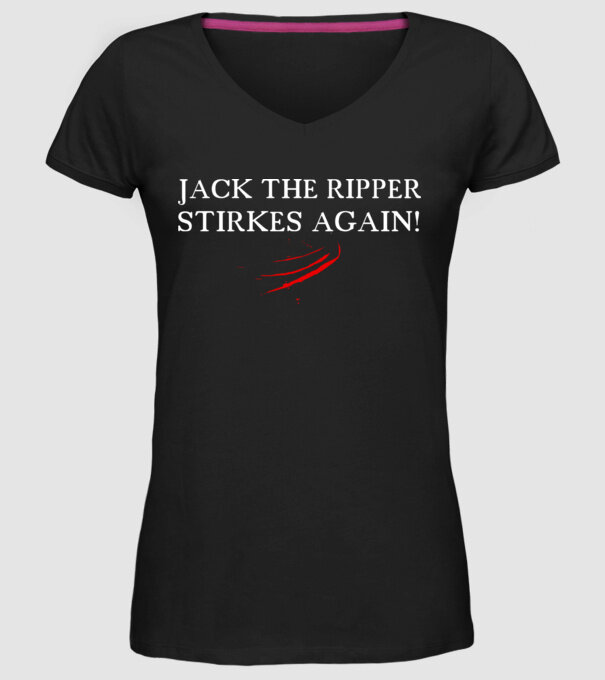 The Ripper Strikes minta fekete pólón