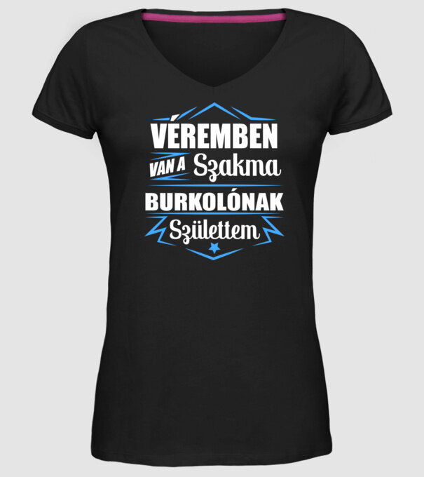 Véremben van a szakma Burkoló minta fekete pólón