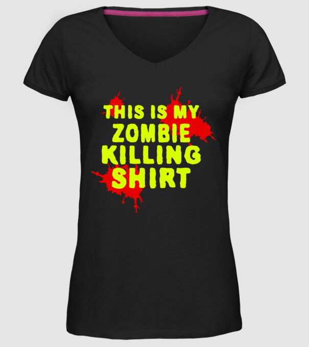 zombie killing shirt_4240 minta fekete pólón