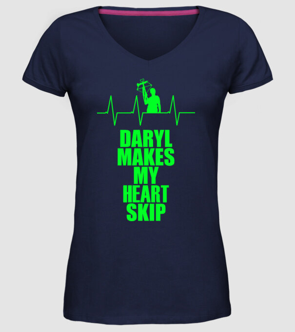 Daryl makes my heart skip minta sötétkék pólón