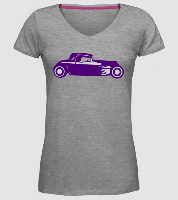 Hot Rod minta szürke pólón