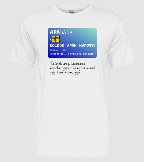 ApaBank minta fehér pólón