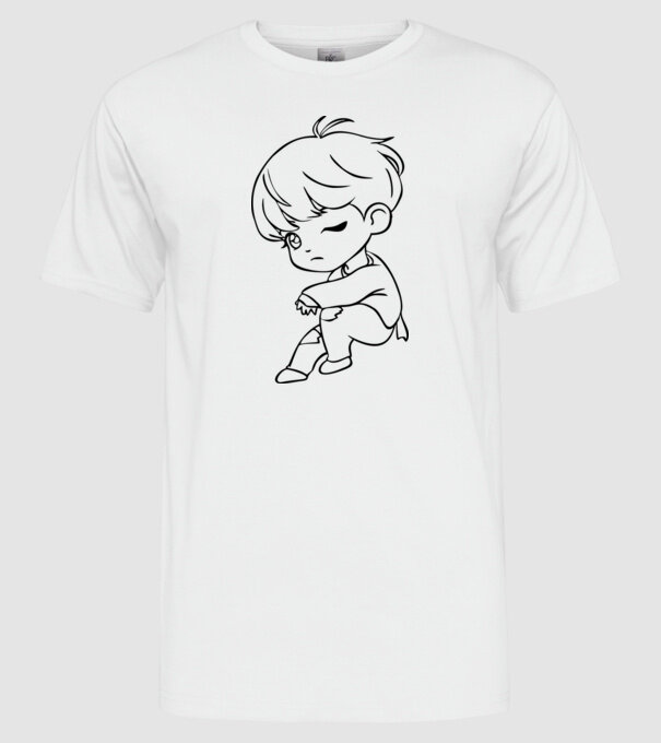 BTS CHIBI minta fehér pólón