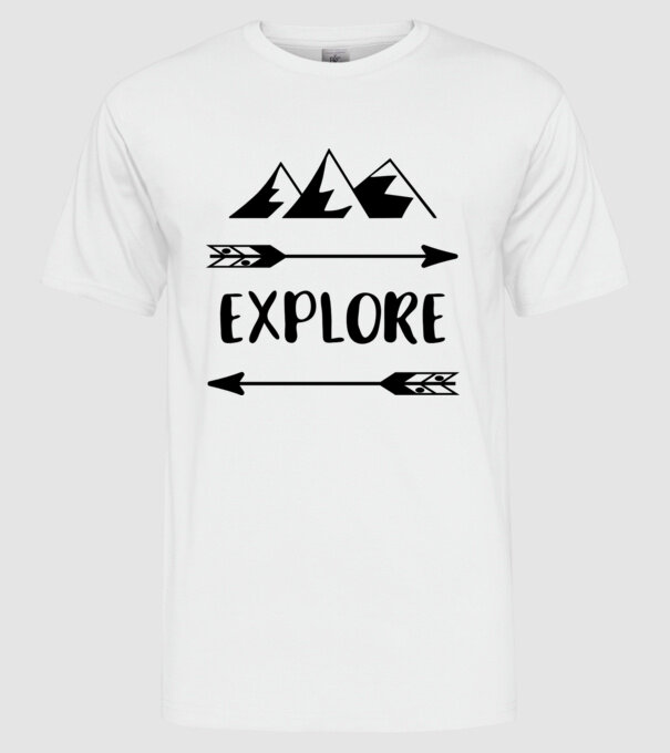 Explore mountains minta fehér pólón