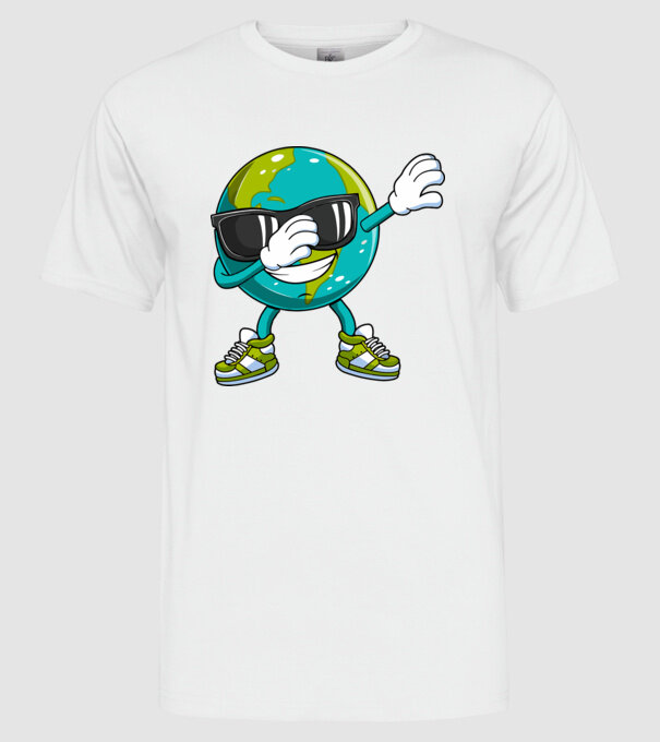 Föld DAB Föld napja minta fehér pólón