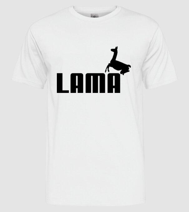 Lama puma minta fehér pólón