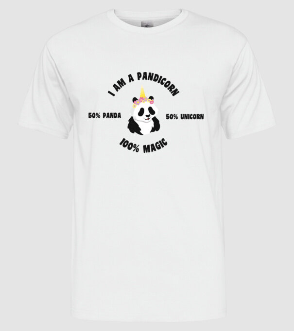 Pandicorn minta fehér pólón