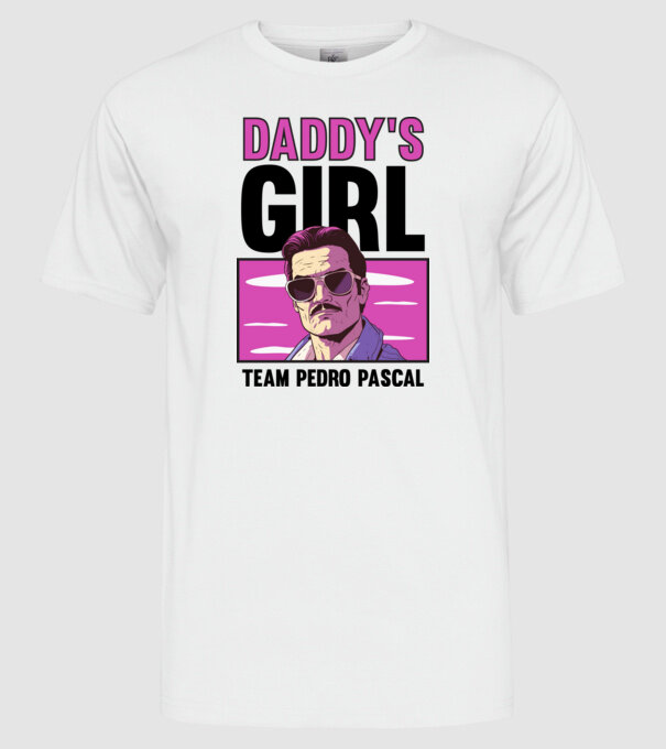 Pedro Pascal Daddys girl minta fehér pólón