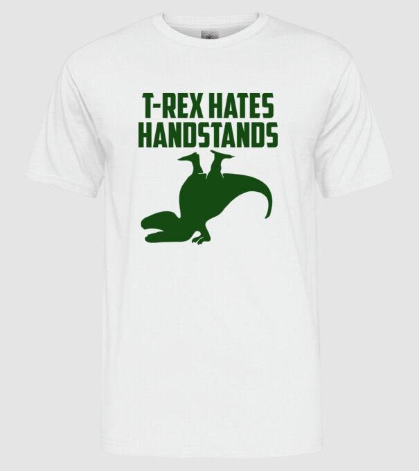 T-REX HANDSTANDS minta fehér pólón