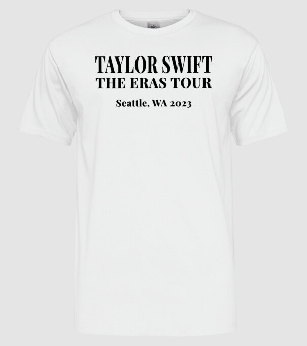 Taylor Swift Eras tour text2 minta fehér pólón