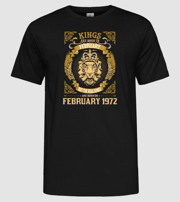 1972 40 éves kings are born in february minta fekete pólón