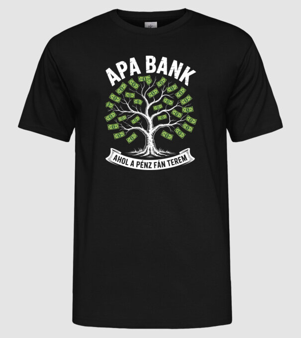 Apa Bank minta fekete pólón