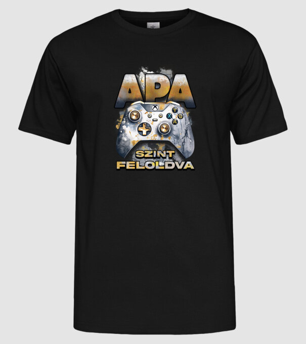 Apa szint feloldva minta fekete pólón