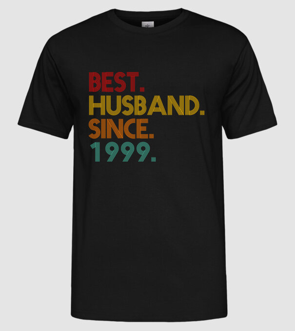 best husband since 1999 retro minta fekete pólón