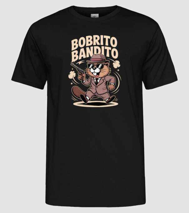 Bobrito Bandito minta fekete pólón