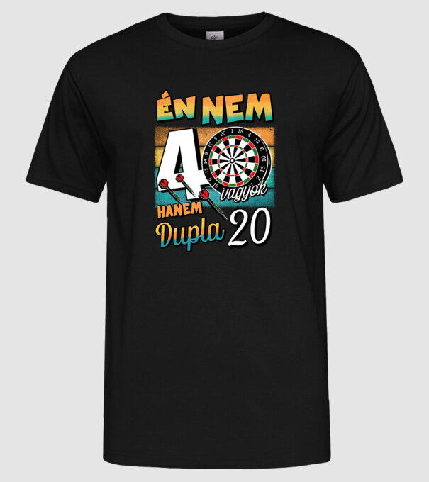 Darts Szülinap 40 éves minta fekete pólón