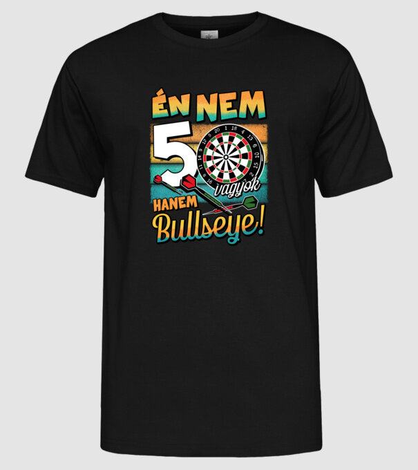 Darts Szülinap 50 éves minta fekete pólón