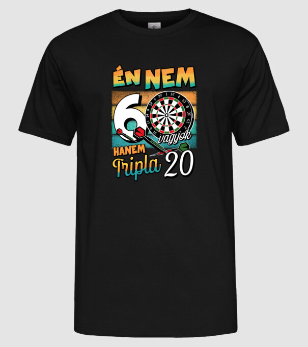 Darts Szülinap 60 éves minta fekete pólón
